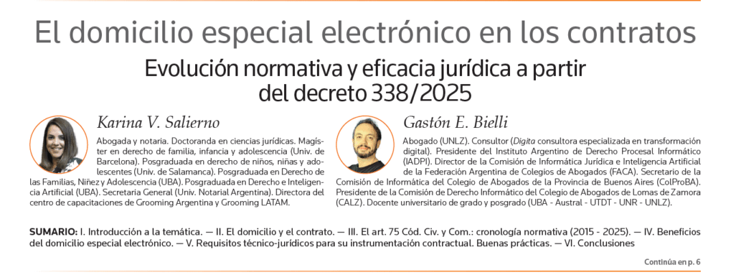 Domicilio especial electronico